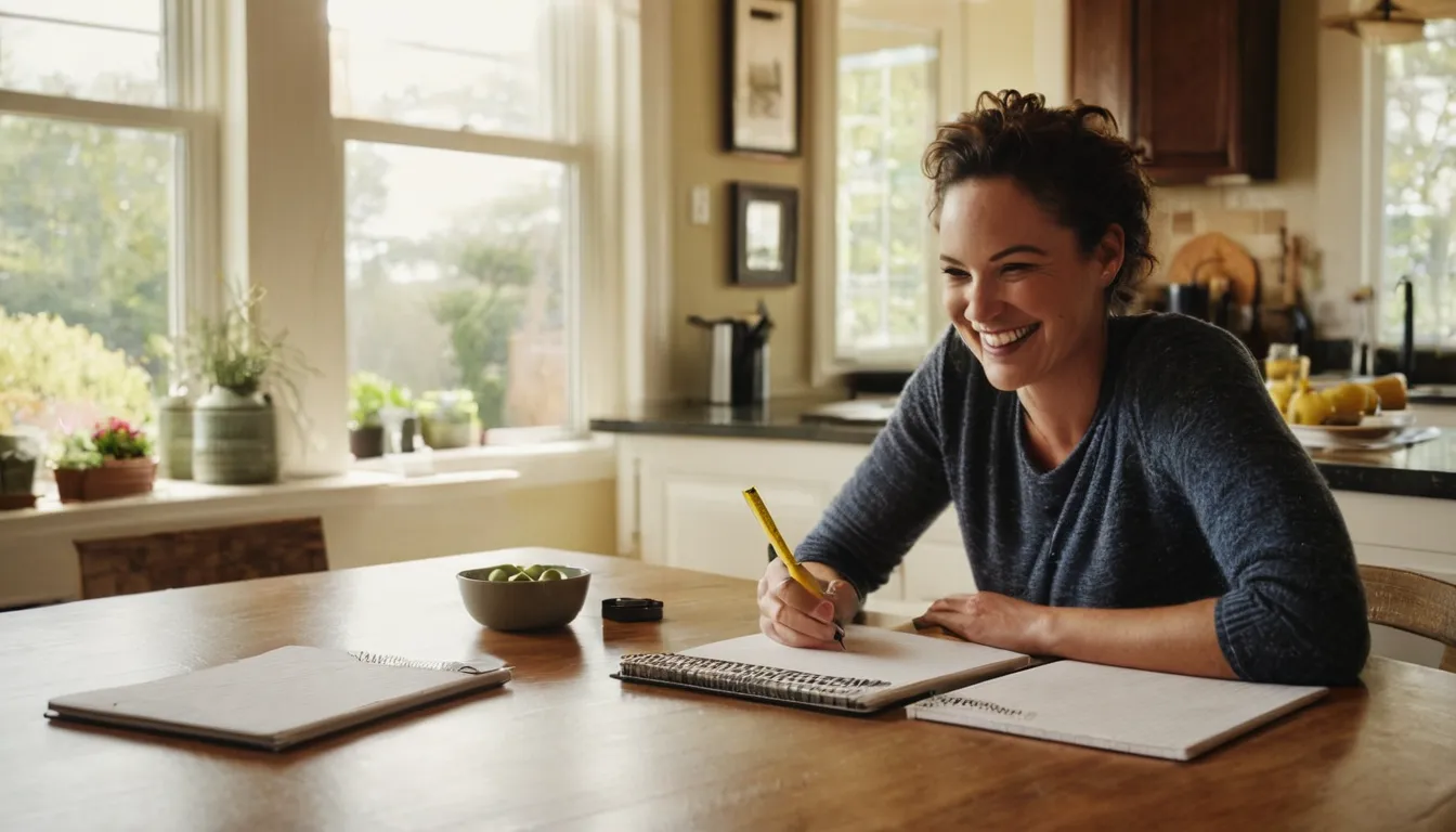 A homeowner reviewing written concrete quotes at a kitchen table
